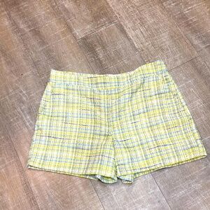 Maison d’ Amelie adorable plaid shorts, womens sz M - Canary yellow, blu…